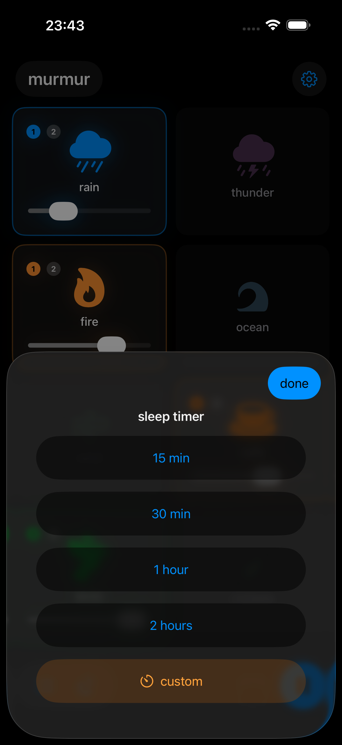 murmur sleep timer